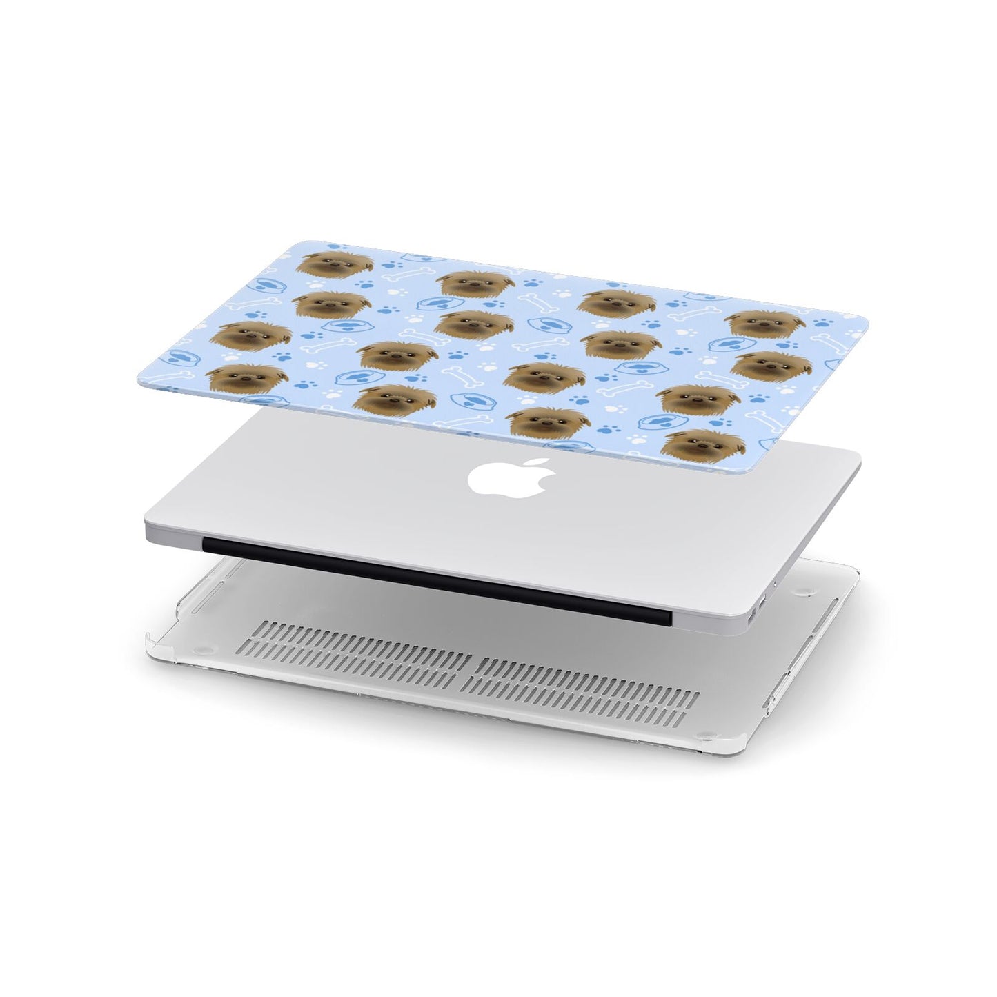 Personalised Affenpinscher Blue Apple MacBook Case in Detail