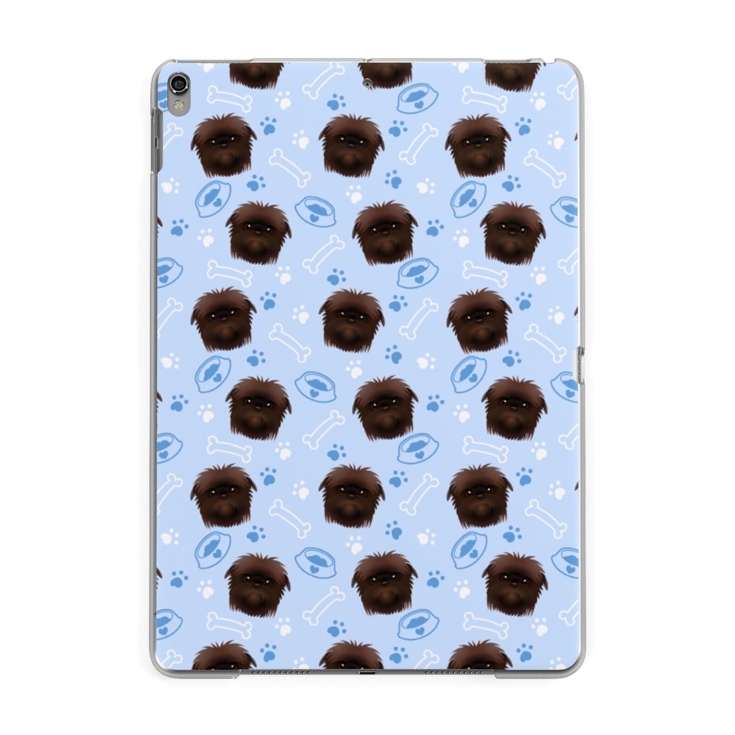 Personalised Affenpinscher Blue Apple iPad Grey Case