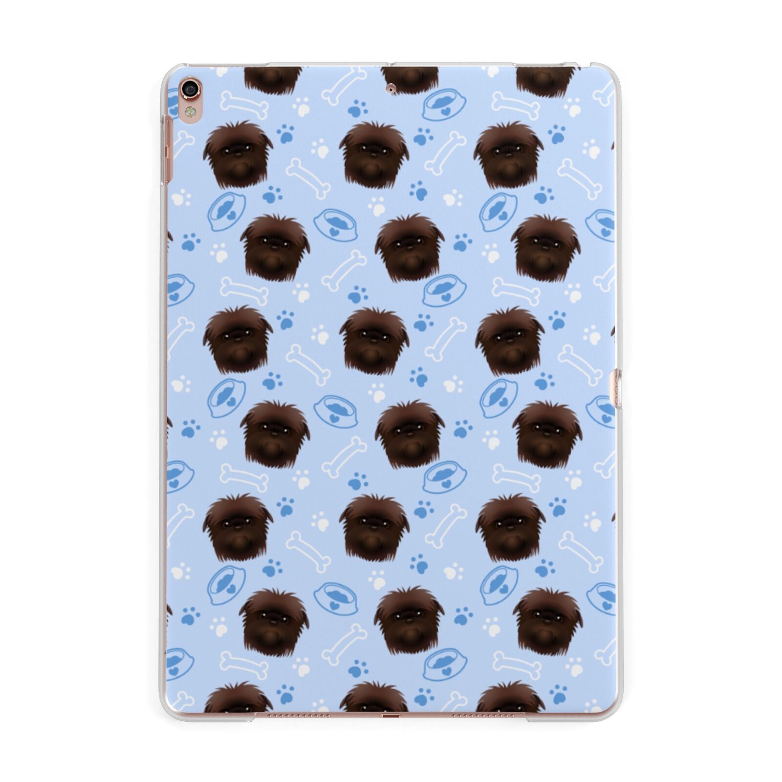 Personalised Affenpinscher Blue Apple iPad Rose Gold Case