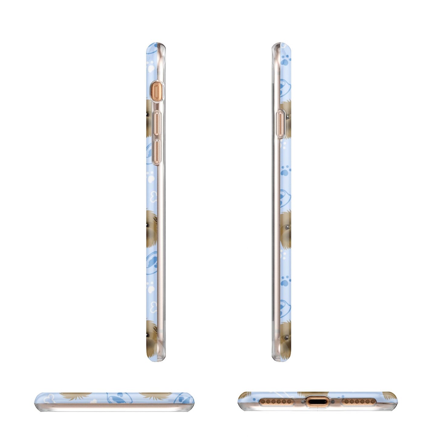 Personalised Affenpinscher Blue Apple iPhone 7 8 3D Wrap Tough Case Alternative Image Angles