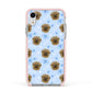 Personalised Affenpinscher Blue Apple iPhone XR Impact Case Pink Edge on Silver Phone
