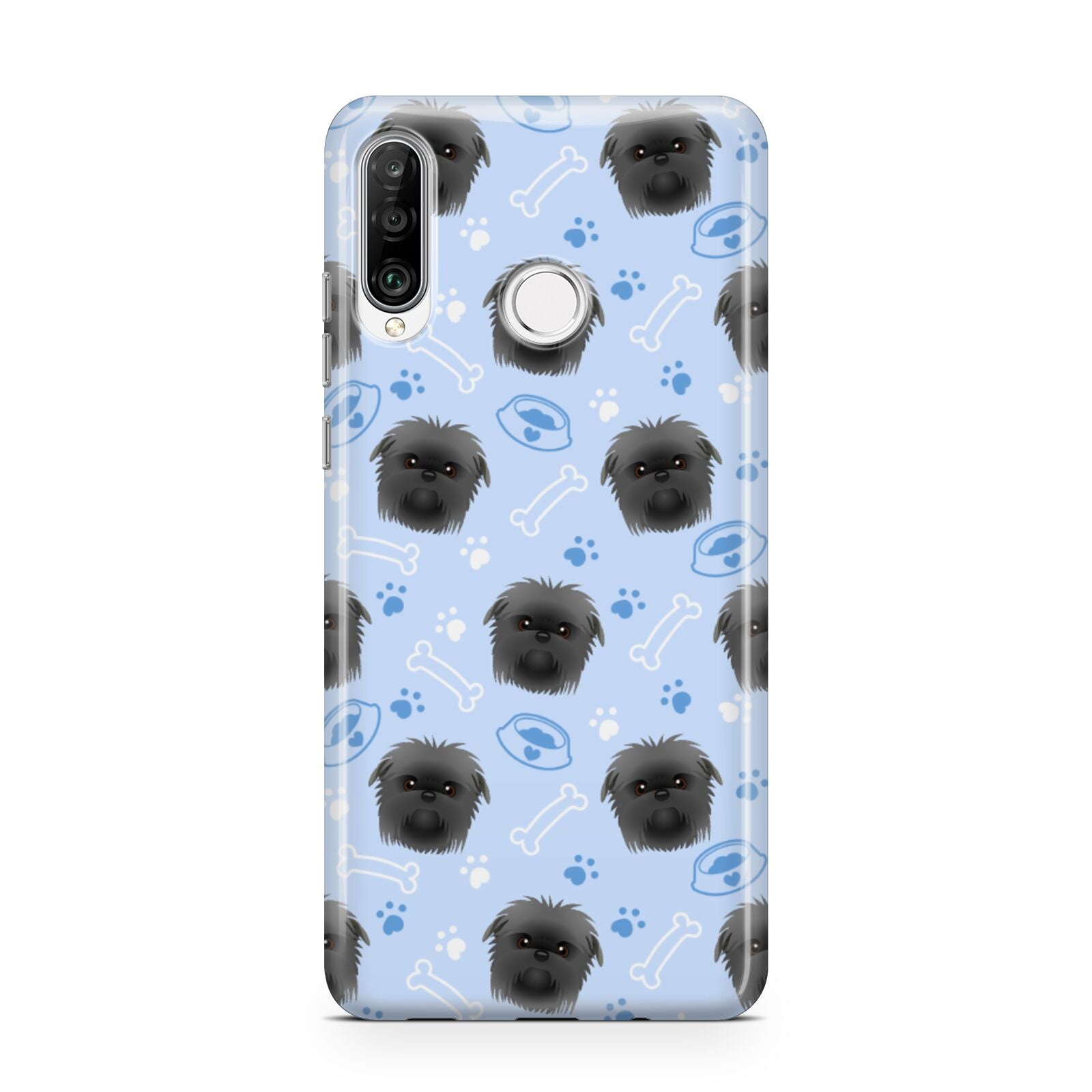 Personalised Affenpinscher Blue Huawei P30 Lite Phone Case