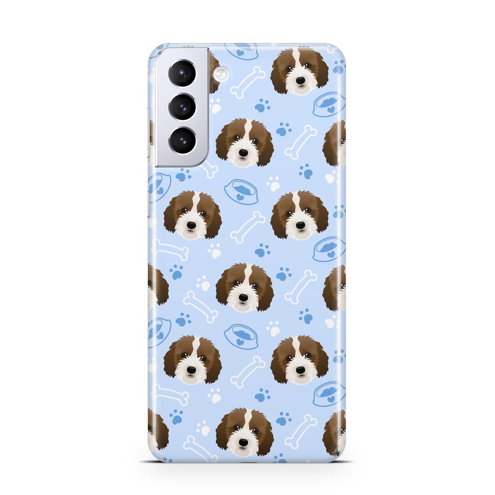 Personalised Affenpinscher Blue Samsung S21 Plus Case