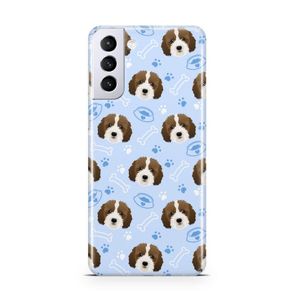 Personalised Affenpinscher Blue Samsung S21 Plus Case