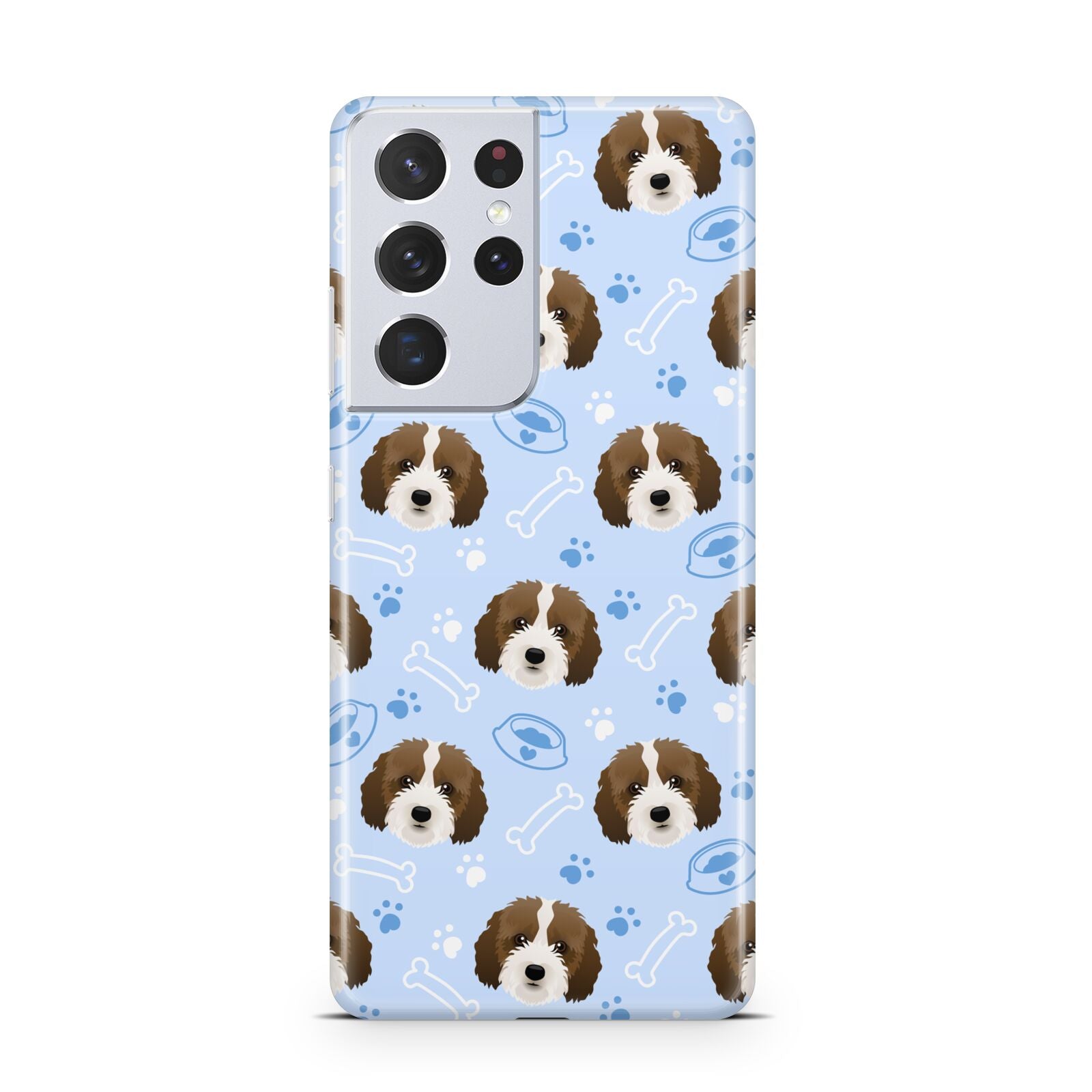 Personalised Affenpinscher Blue Samsung S21 Ultra Case