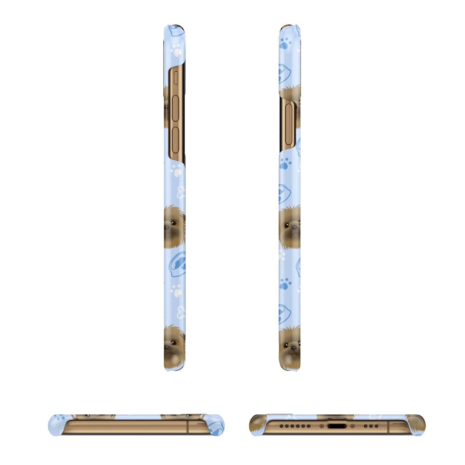 Personalised Affenpinscher Blue iPhone 11 3D Snap Case Angle Images