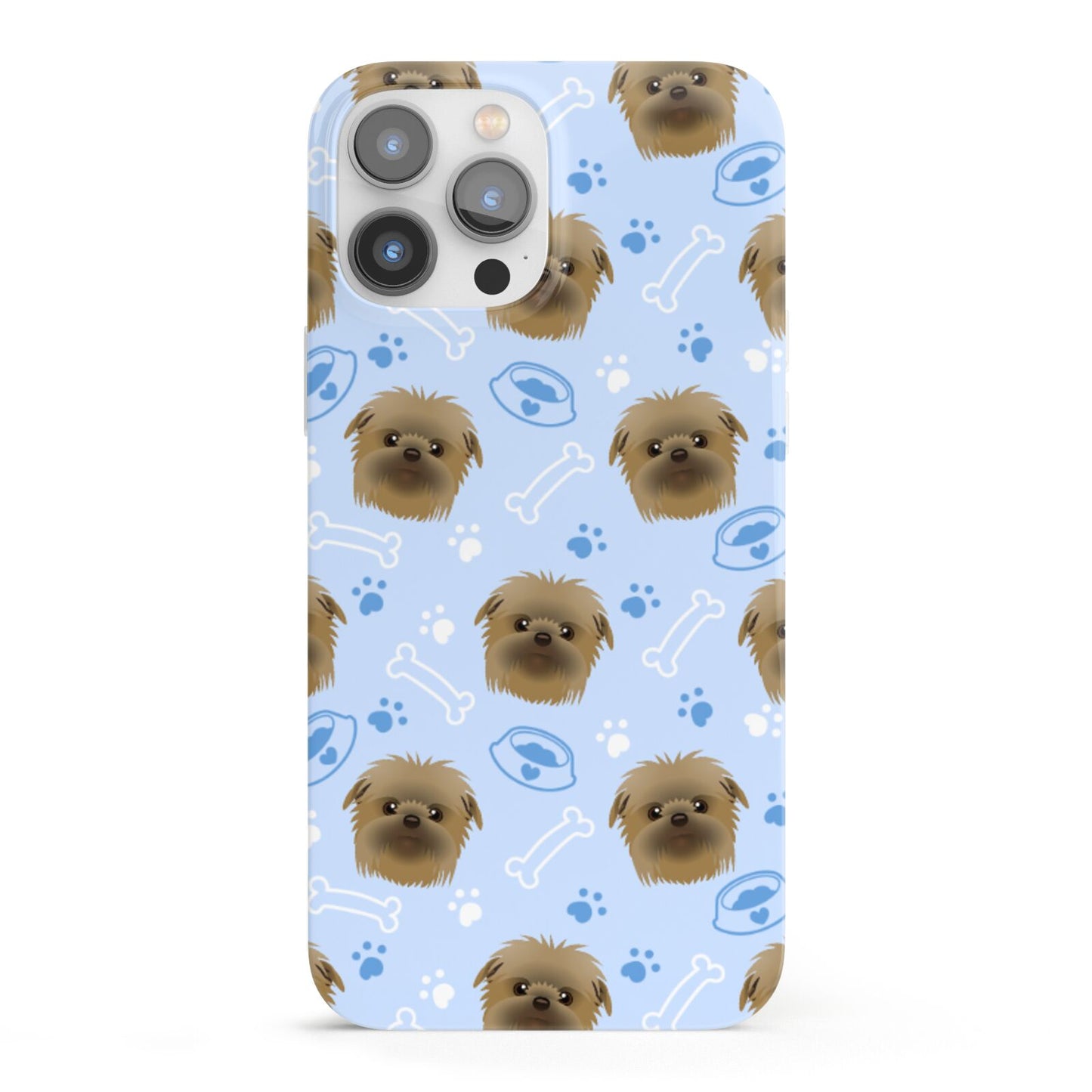 Personalised Affenpinscher Blue iPhone 13 Pro Max Full Wrap 3D Snap Case