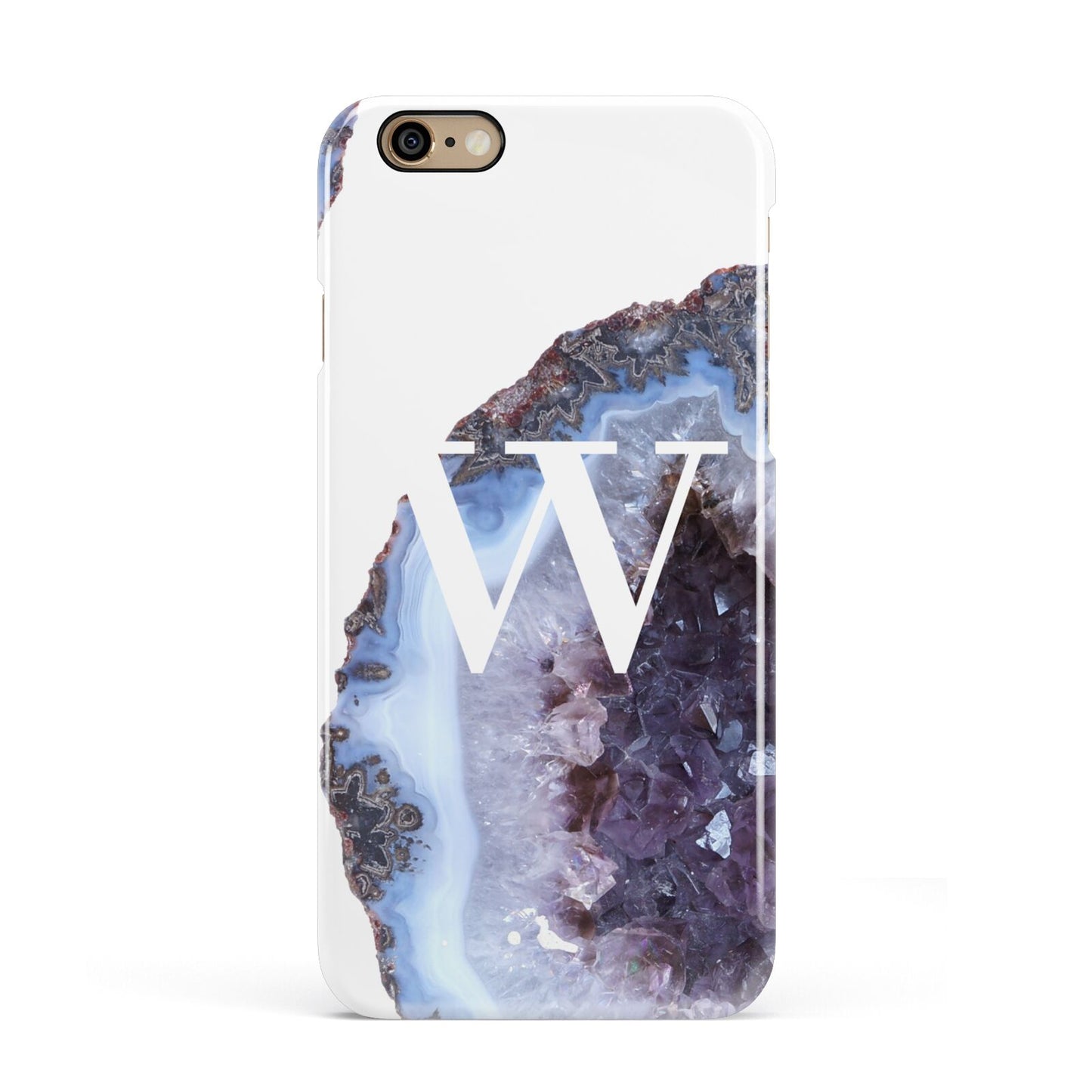 Personalised Agate Blue and Purple Initials Apple iPhone 6 3D Snap Case