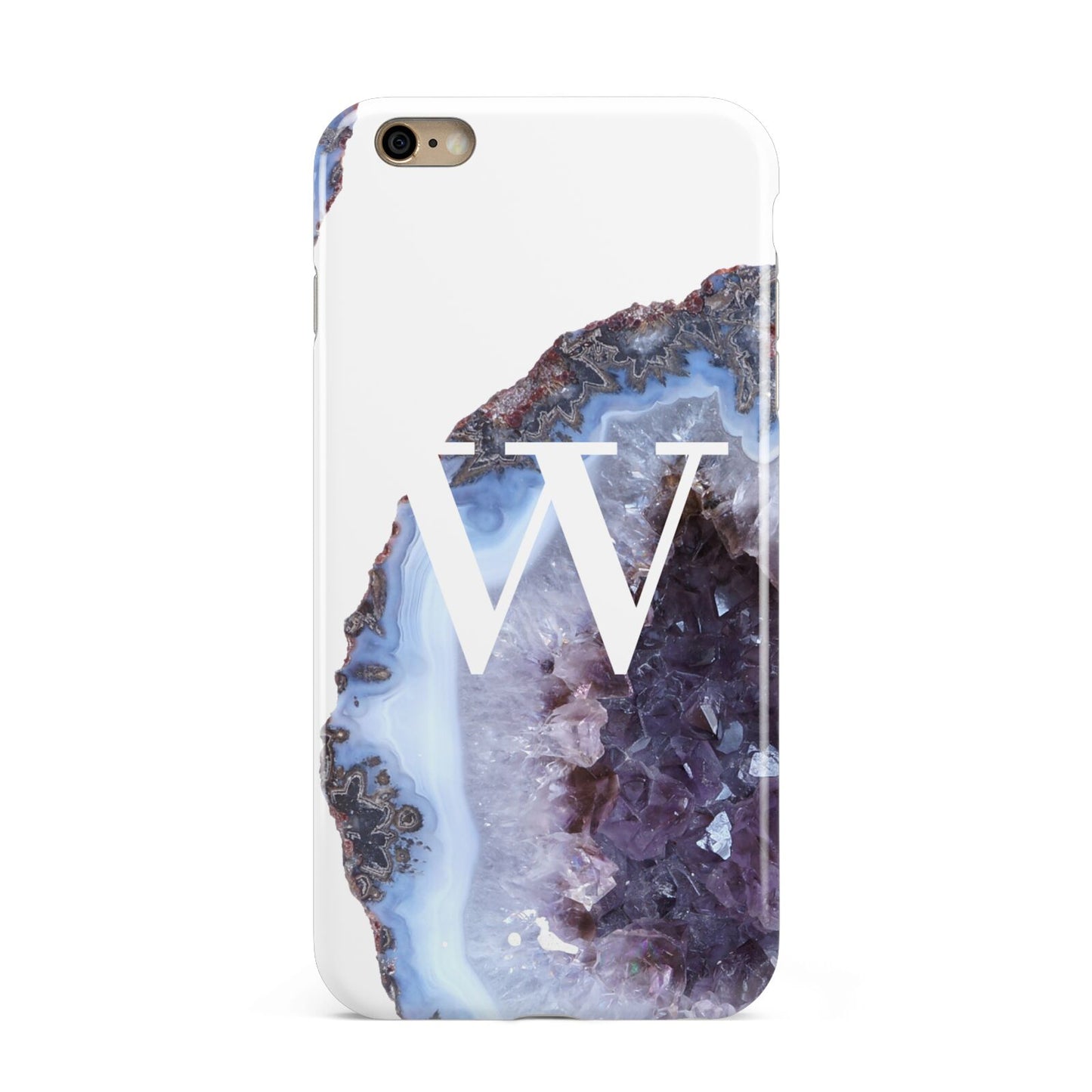 Personalised Agate Blue and Purple Initials Apple iPhone 6 Plus 3D Tough Case