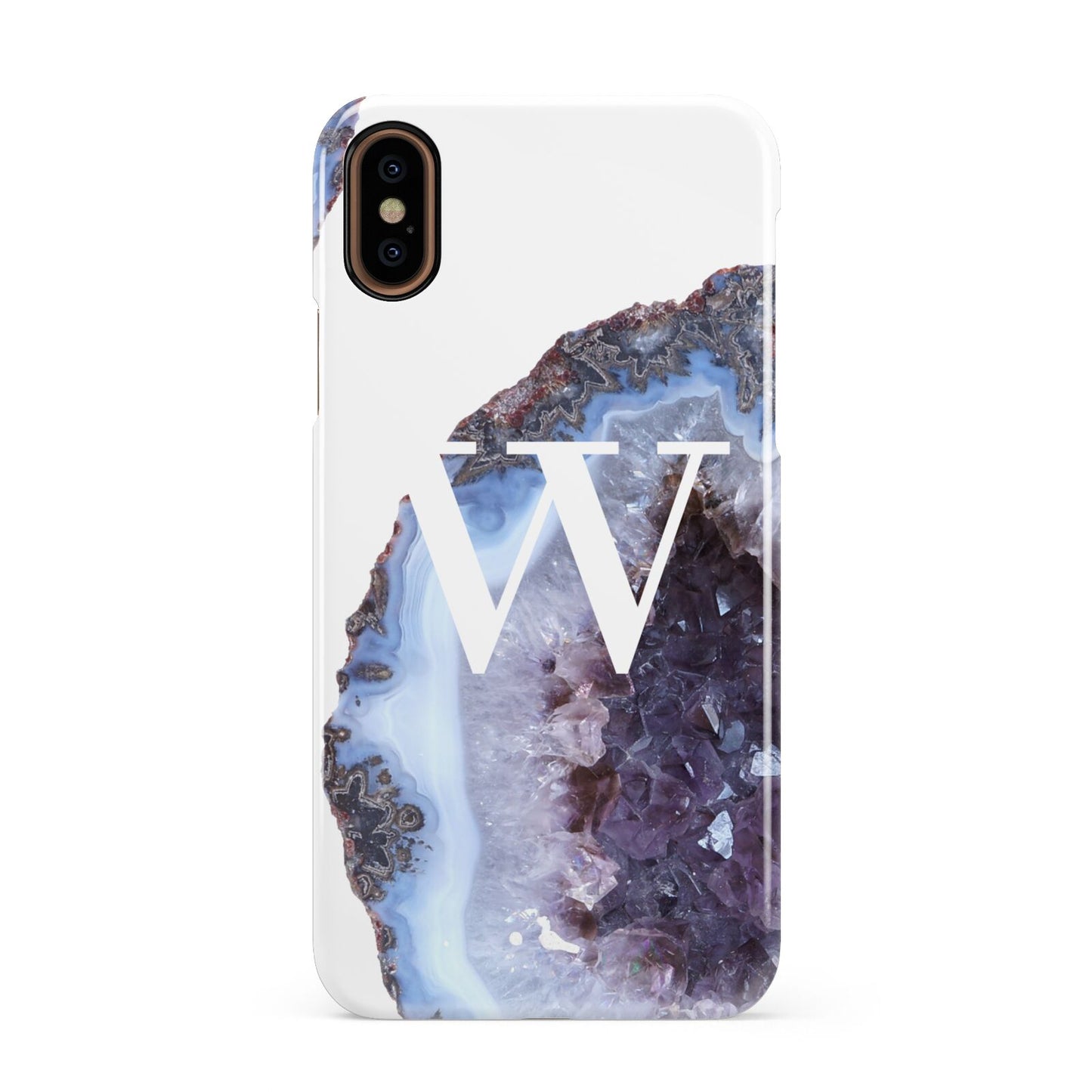 Personalised Agate Blue and Purple Initials Apple iPhone XS 3D Snap Case