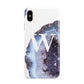 Personalised Agate Blue and Purple Initials Apple iPhone Xs Max 3D Tough Case