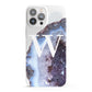 Personalised Agate Blue and Purple Initials iPhone 13 Pro Max Full Wrap 3D Snap Case