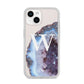 Personalised Agate Blue and Purple Initials iPhone 14 Clear Tough Case Starlight