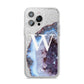 Personalised Agate Blue and Purple Initials iPhone 14 Pro Max Glitter Tough Case Silver