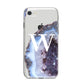 Personalised Agate Blue and Purple Initials iPhone 8 Bumper Case on Silver iPhone