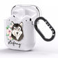 Personalised Alaskan Malamute AirPods Clear Case Side Image