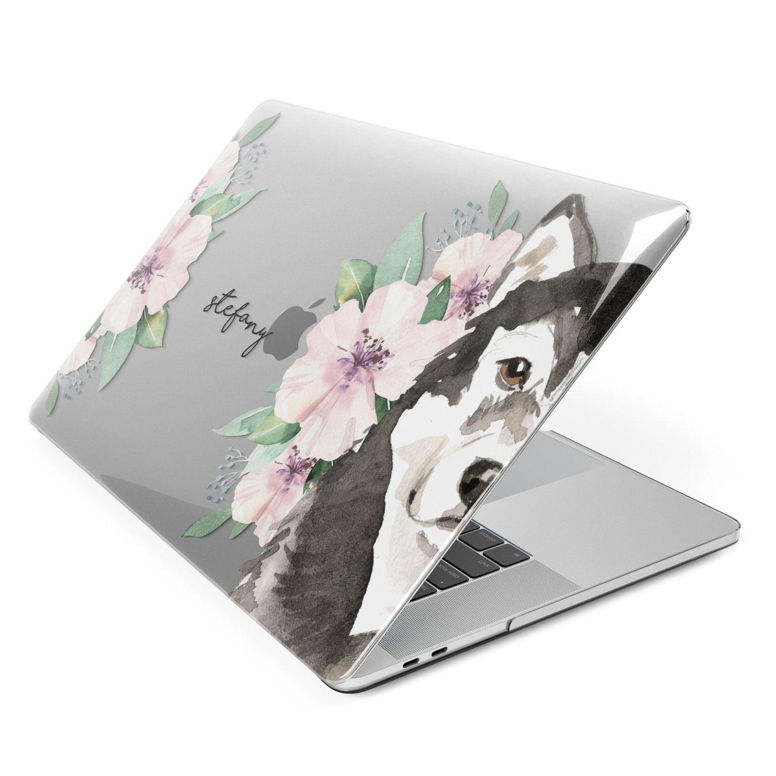 Personalised Alaskan Malamute Apple MacBook Case Side View