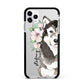Personalised Alaskan Malamute Apple iPhone 11 Pro Max in Silver with Black Impact Case