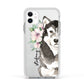 Personalised Alaskan Malamute Apple iPhone 11 in White with White Impact Case