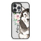 Personalised Alaskan Malamute iPhone 14 Pro Max Black Impact Case on Silver phone
