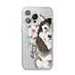 Personalised Alaskan Malamute iPhone 14 Pro Max Glitter Tough Case Silver