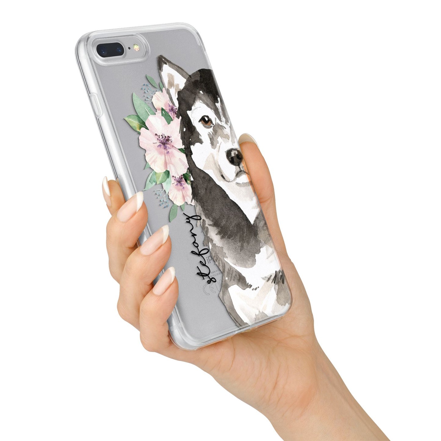 Personalised Alaskan Malamute iPhone 7 Plus Bumper Case on Silver iPhone Alternative Image