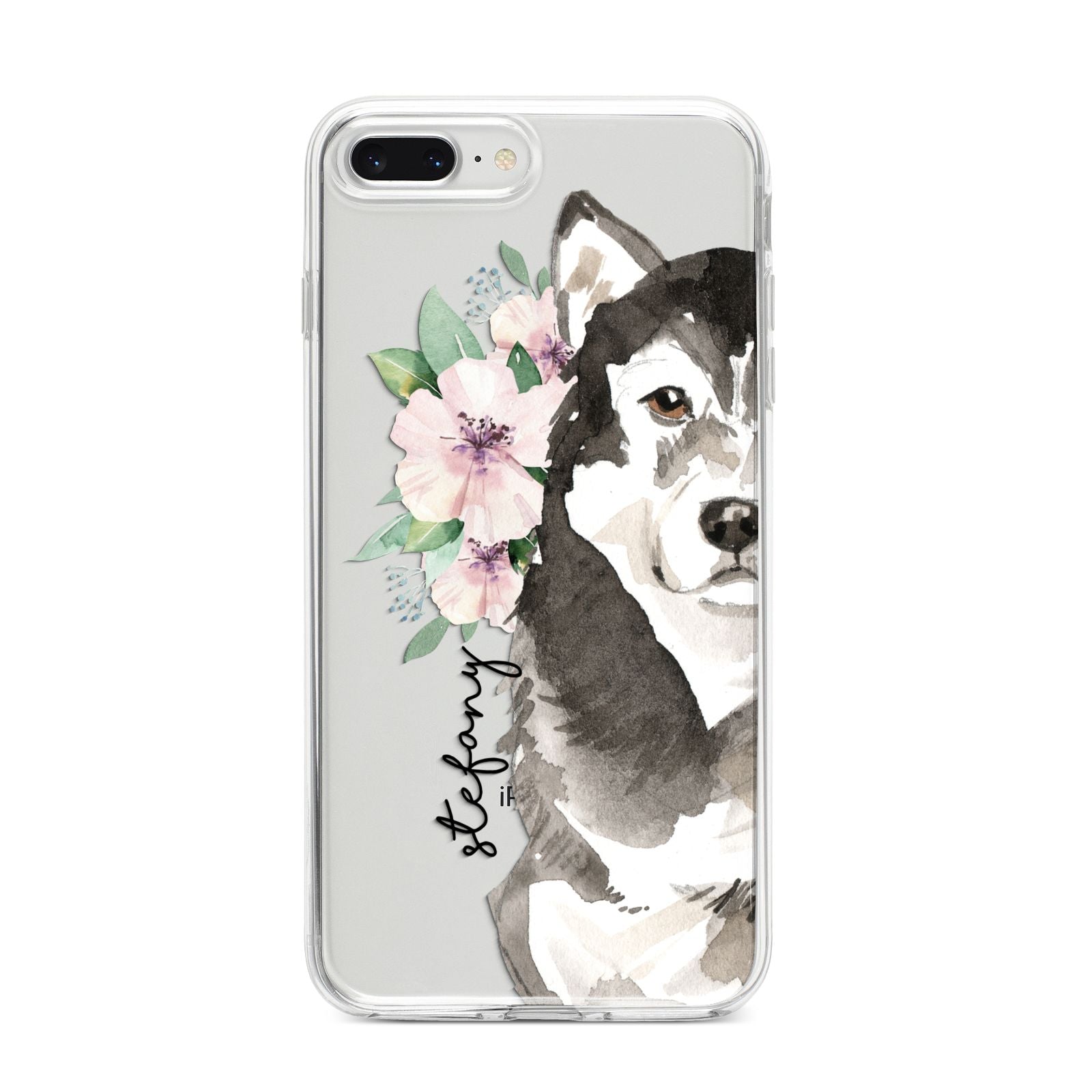 Personalised Alaskan Malamute iPhone 8 Plus Bumper Case on Silver iPhone