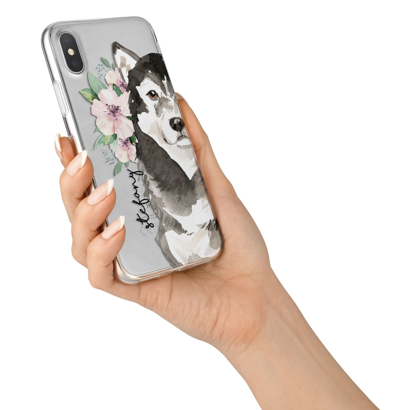 Personalised Alaskan Malamute iPhone X Bumper Case on Silver iPhone Alternative Image 2