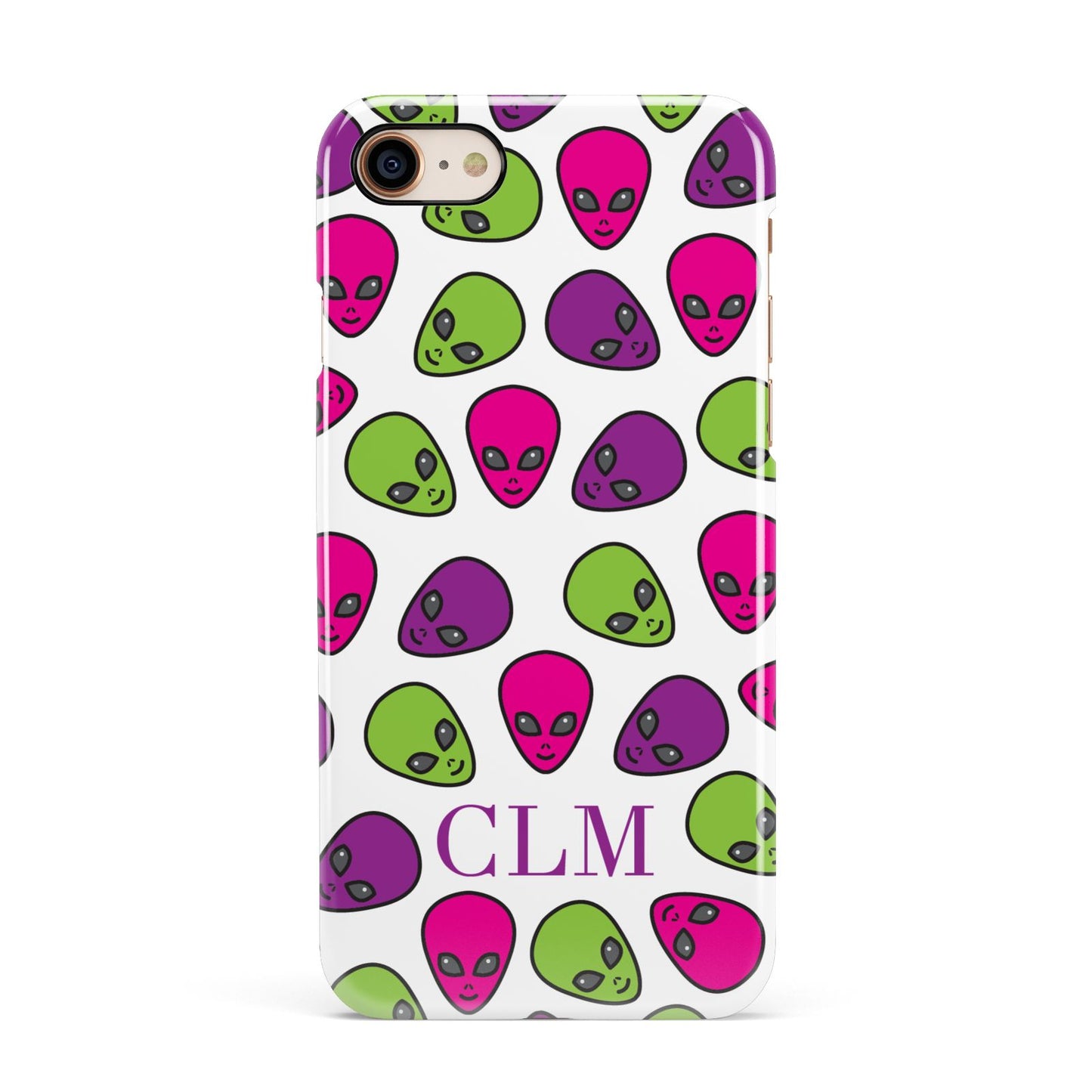 Personalised Aliens Initials Apple iPhone 7 8 3D Snap Case