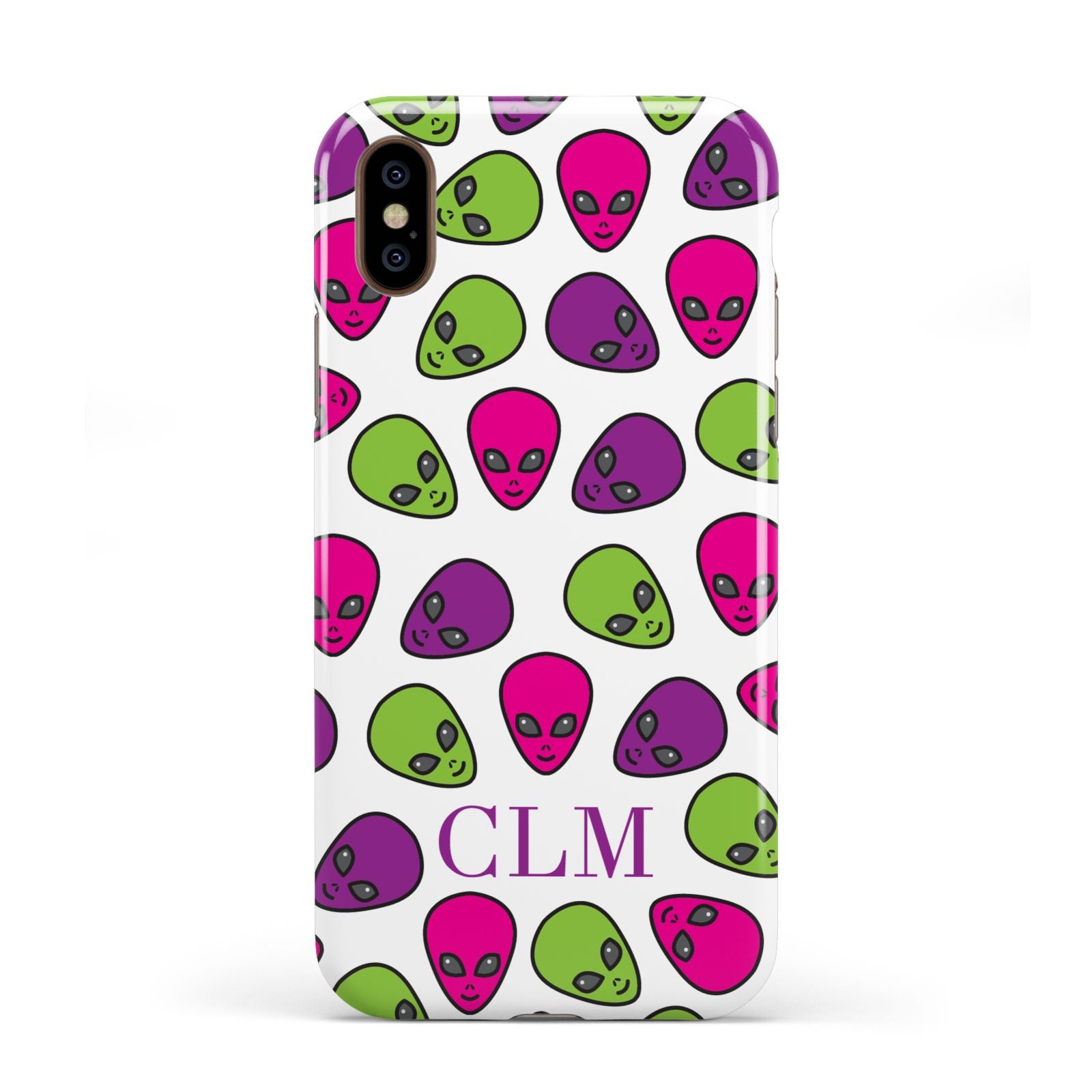 Personalised Aliens Initials Apple iPhone XS 3D Tough