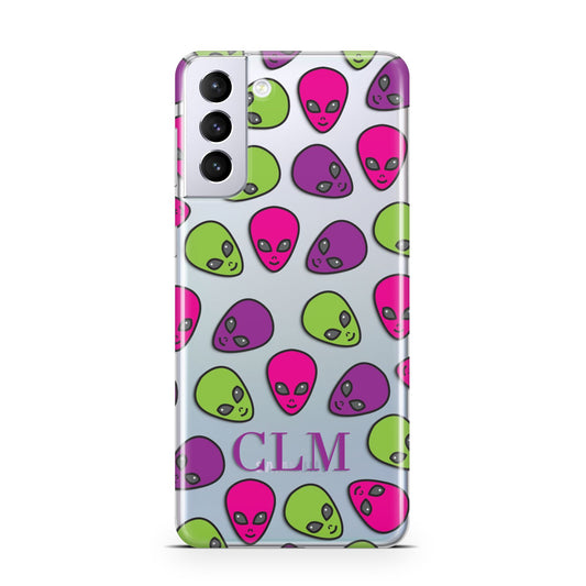 Personalised Aliens Initials Samsung S21 Plus Phone Case