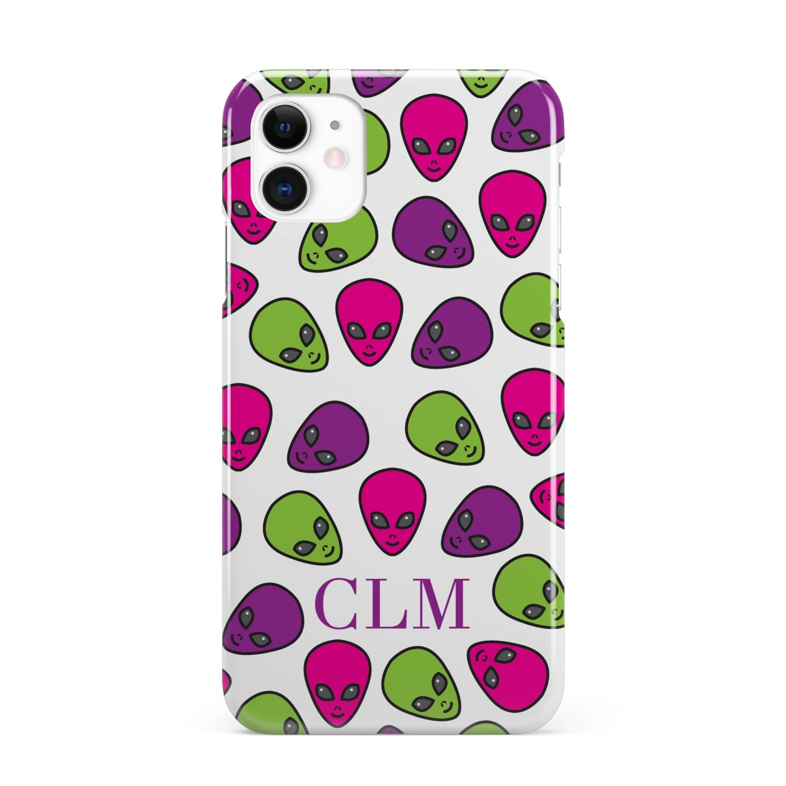 Personalised Aliens Initials iPhone 11 3D Snap Case