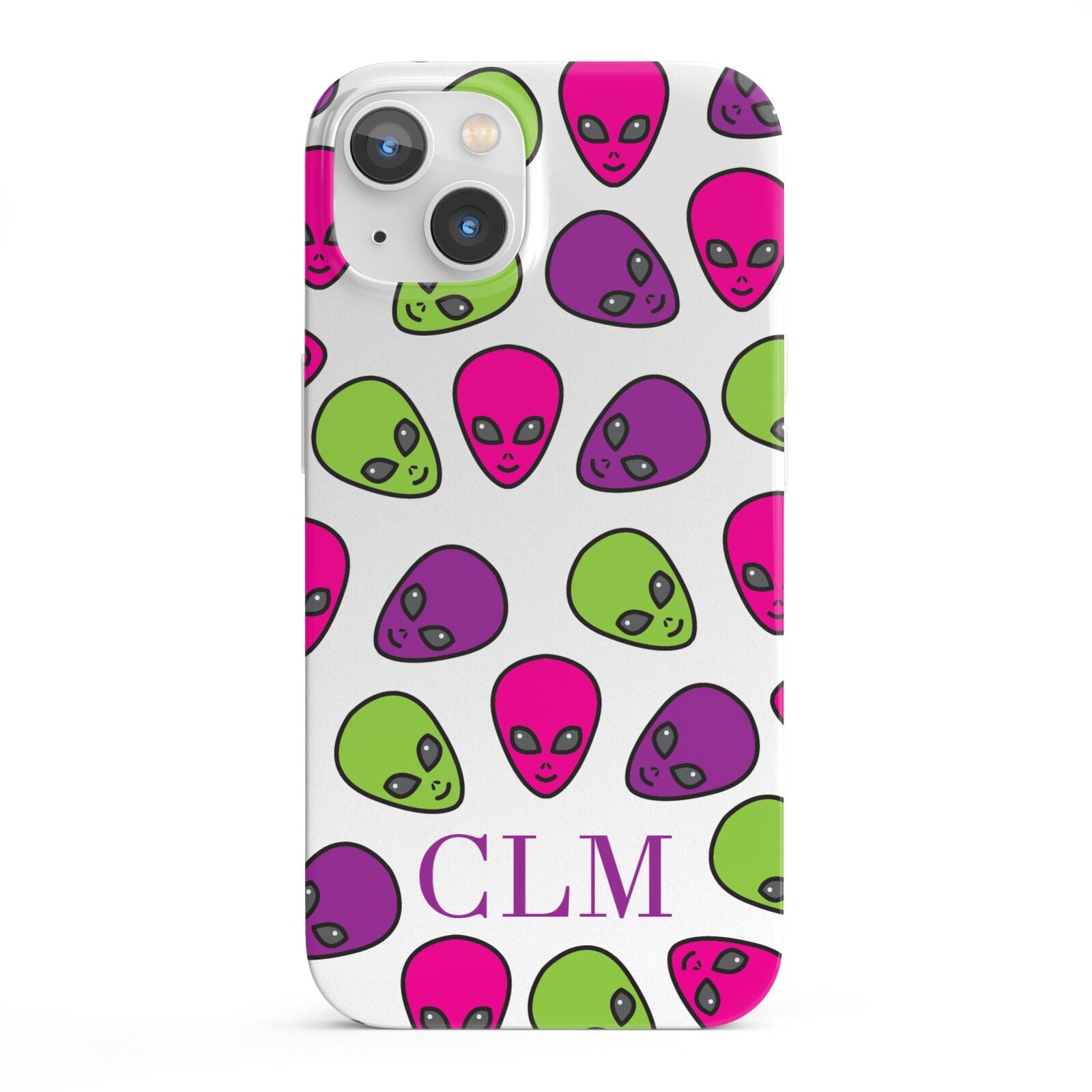 Personalised Aliens Initials iPhone 13 Full Wrap 3D Snap Case