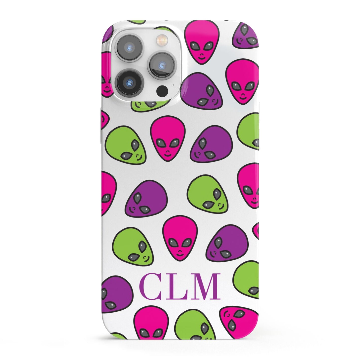 Personalised Aliens Initials iPhone 13 Pro Max Full Wrap 3D Snap Case