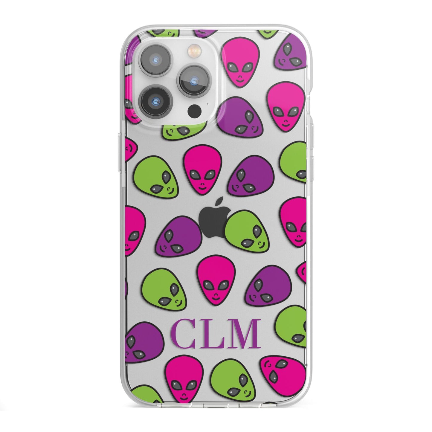 Personalised Aliens Initials iPhone 13 Pro Max TPU Impact Case with White Edges