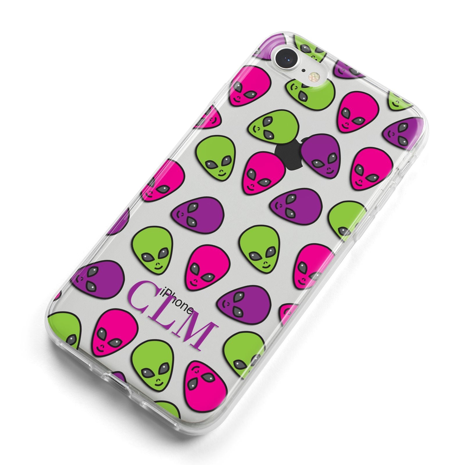 Personalised Aliens Initials iPhone 8 Bumper Case on Silver iPhone Alternative Image