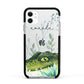 Personalised Alligator Apple iPhone 11 in White with Black Impact Case