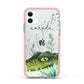 Personalised Alligator Apple iPhone 11 in White with Pink Impact Case