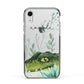 Personalised Alligator Apple iPhone XR Impact Case Black Edge on Silver Phone