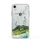 Personalised Alligator Apple iPhone XR Impact Case White Edge on Silver Phone