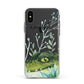 Personalised Alligator Apple iPhone Xs Impact Case White Edge on Black Phone