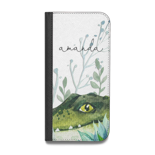 Personalised Alligator Vegan Leather Flip Samsung Case
