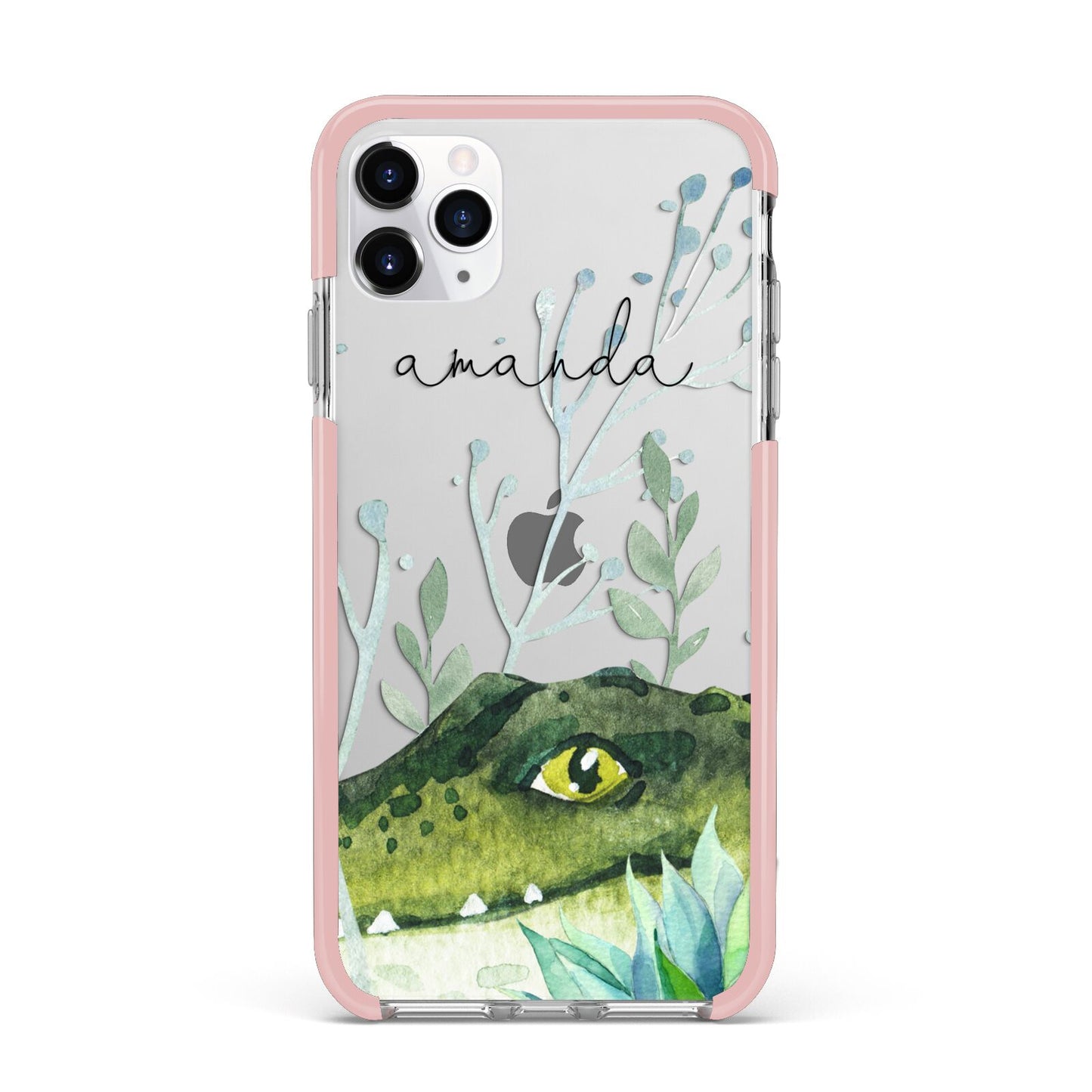 Personalised Alligator iPhone 11 Pro Max Impact Pink Edge Case