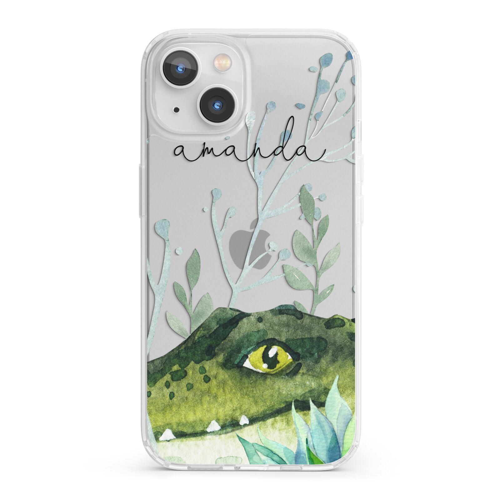 Personalised Alligator iPhone 13 Clear Bumper Case