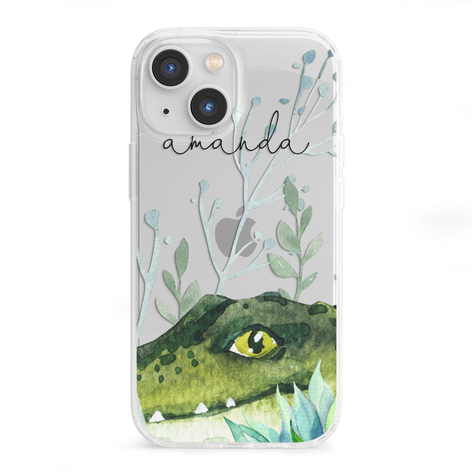 Personalised Alligator iPhone 13 Mini Clear Bumper Case