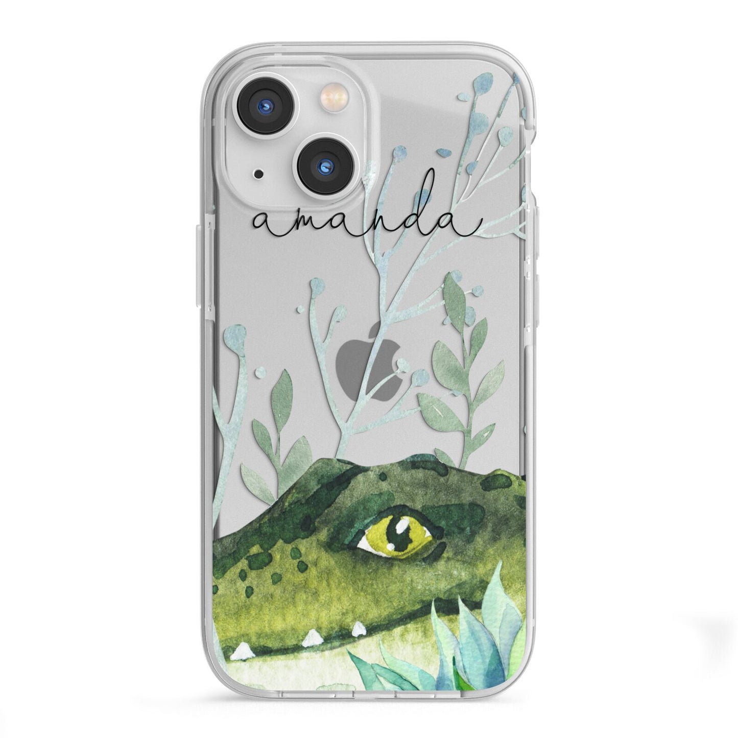 Personalised Alligator iPhone 13 Mini TPU Impact Case with White Edges