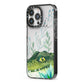 Personalised Alligator iPhone 13 Pro Black Impact Case Side Angle on Silver phone