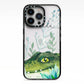 Personalised Alligator iPhone 13 Pro Black Impact Case on Silver phone