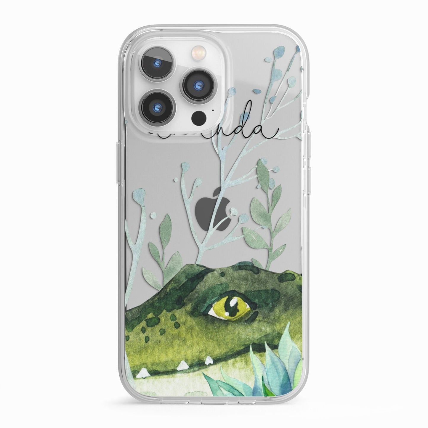 Personalised Alligator iPhone 13 Pro TPU Impact Case with White Edges