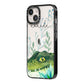 Personalised Alligator iPhone 14 Black Impact Case Side Angle on Silver phone